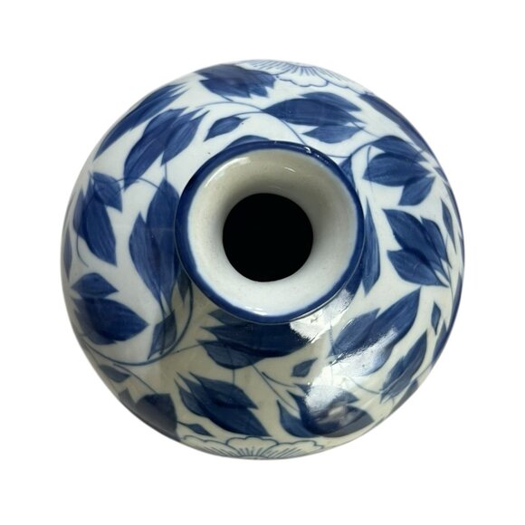 Vintage Gumps Ceramic Floral Vase, Blue and White, Great Condition - 5.5" - Picture 2 of 4